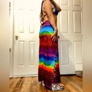 Vibrant Rainbow Maxi Skirt